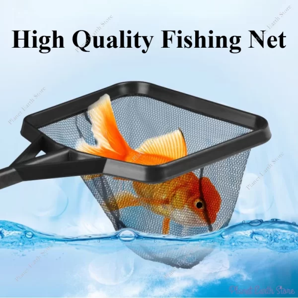 Portable Fish Net Long Handle Square Aquarium Accessories Aquarium Net Fishing Net Spoon Net High Quality Fish Tank Net 3 Sizes - Image 2