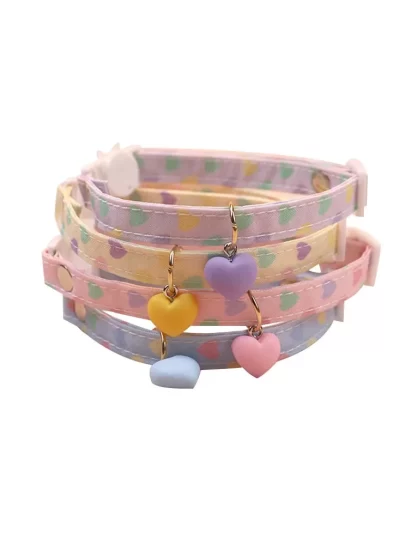 Pet Collar Cute Love Bell Accessories Cat Collar Small and Medium-sized Dog Adjustable Dog Collar