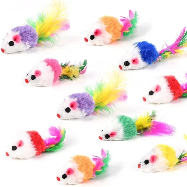 Rattle Cat Mouse Toys Also Prefilled Catnip Faux Fur Cat Mice Toys Interactive Cat Game Catnip Toys for Indoor Cats Play Fetch - Image 8