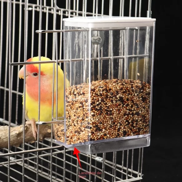 Large Capacity Bird Feeder Box Anti-Splash Bird Food Dispenser Durable Parrot Feeding Box for Small Medium Birds - Image 9