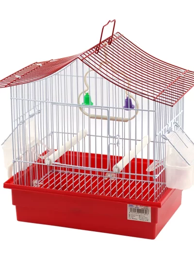 Smell & Smile Bird Cage, Cage with Accessories, Feeders, Swing, Standing Stick, 28X20X31Cm Hanging Bird Cages for Outdoor, Indoors