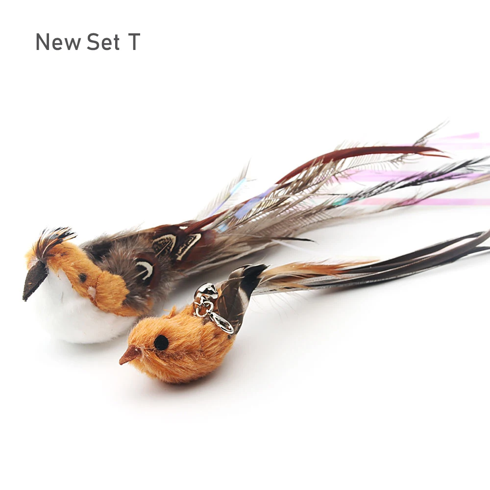 2PCS Fake Bird Accessories oF Funny Cat Stick Feather Cat Toy Cat Teaser Stick DIY Pet Toy - Image 13
