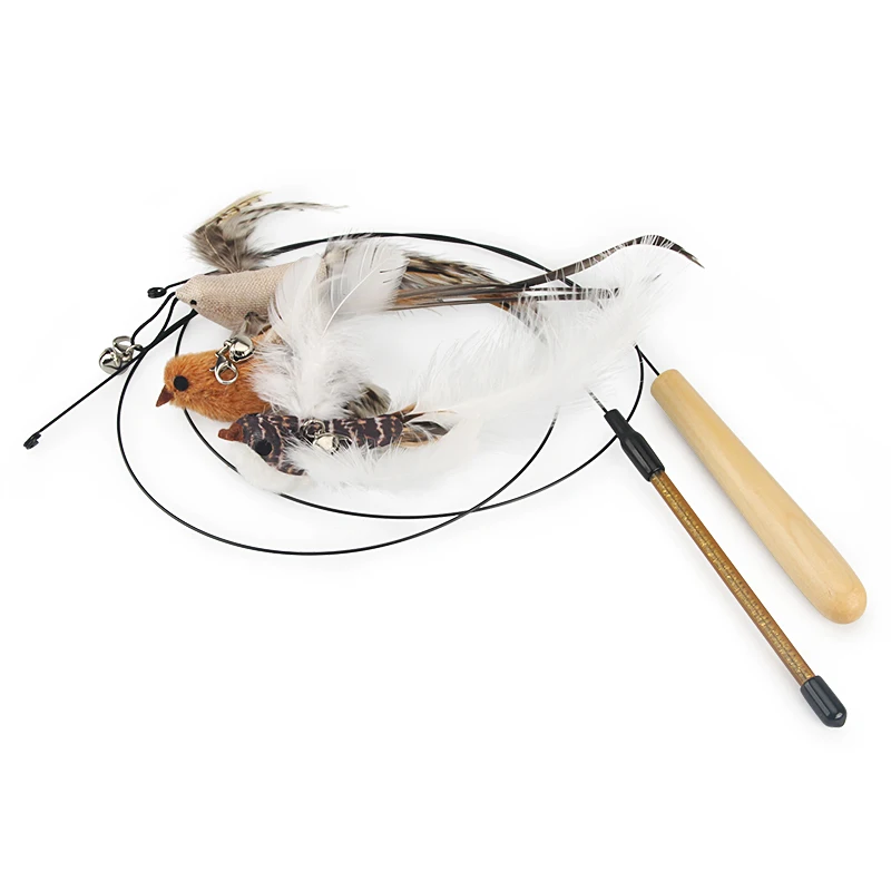 2PCS Fake Bird Accessories oF Funny Cat Stick Feather Cat Toy Cat Teaser Stick DIY Pet Toy - Image 4