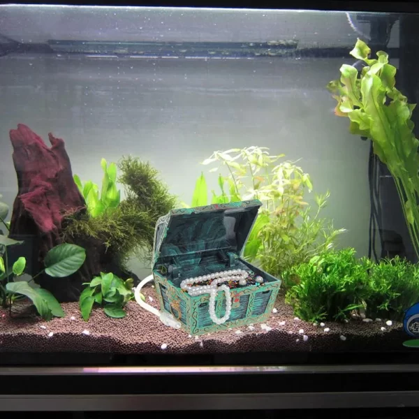 2025 New Treasure Chest Shaped Aquarium Air Action Ornament Fish Tank Aquascaping Decor - Image 2
