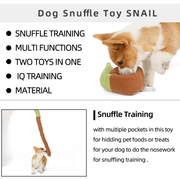 Dog Squeak Toys Pet Sniffing Plush Snails Toys Tibetan Food Molar Puzzle Dog Toys Interactive Dog Puzzle Toy Feeder Pet Supply - Image 8