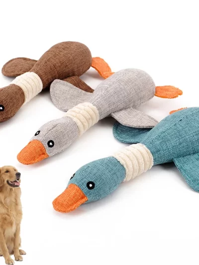 Cute Goose shape Dog Toys Puppy Cat Plush Pet Interactive Toy For Small Or large Dog Bite Resistant Chew Squeaker Puzzle Toys
