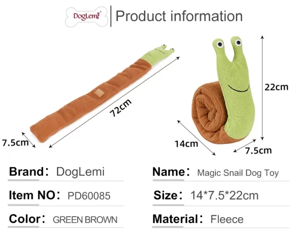 Dog Squeak Toys Pet Sniffing Plush Snails Toys Tibetan Food Molar Puzzle Dog Toys Interactive Dog Puzzle Toy Feeder Pet Supply - Image 10