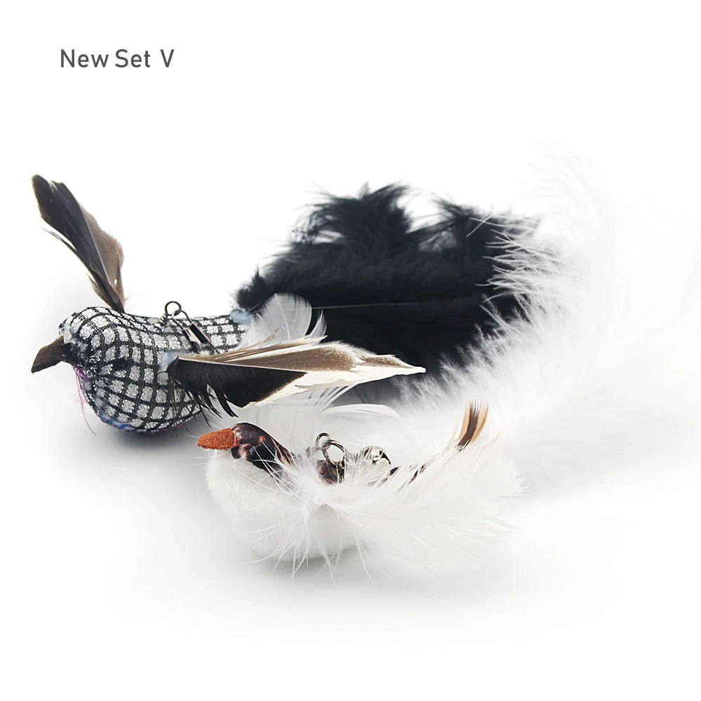 2PCS Fake Bird Accessories oF Funny Cat Stick Feather Cat Toy Cat Teaser Stick DIY Pet Toy - Image 12