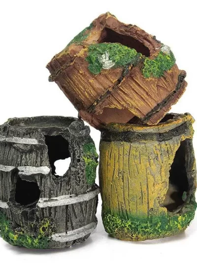 Aquarium Equipment Accessorie Glass Fish Tank Landscaping Decoration Resin Crafts Artificial Antique Barrels Landscaping Decor