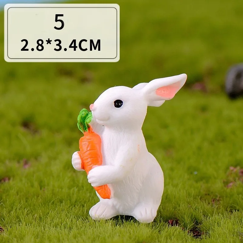 1 Pcs 12 Style Rabbit Easter Decoration Miniature Hare Animal Figurine Resin Craft Mini Bunny Garden Ornament DIY Accessories - Image 11