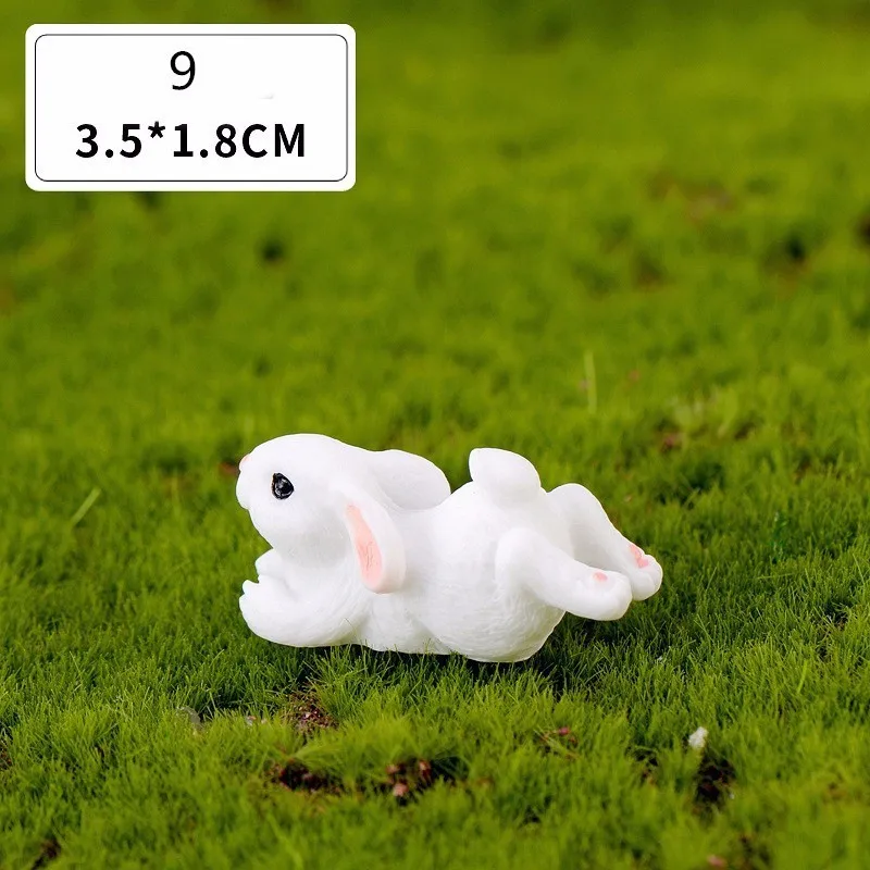 1 Pcs 12 Style Rabbit Easter Decoration Miniature Hare Animal Figurine Resin Craft Mini Bunny Garden Ornament DIY Accessories - Image 16