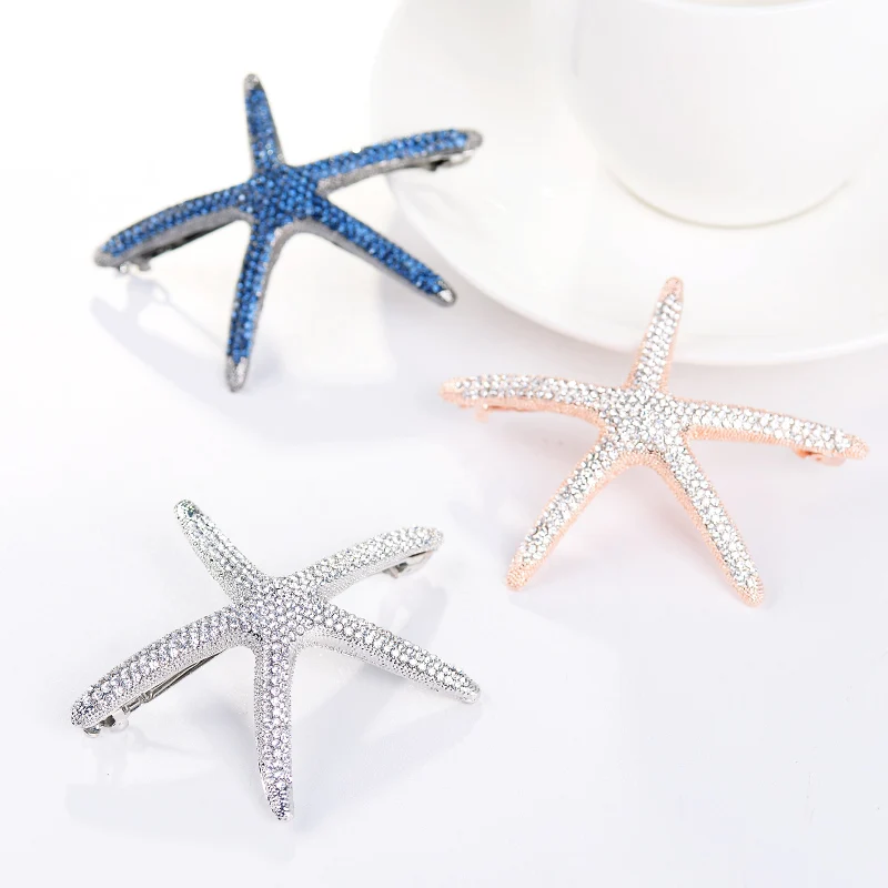 EASYA New Fashion Full Crystal Starfish Hairpin Hair Barrettes Accessories Large Rhinestone Hair Clips Headwear For Women Girls - Image 4
