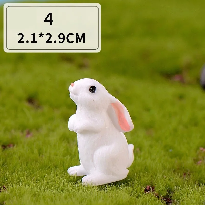 1 Pcs 12 Style Rabbit Easter Decoration Miniature Hare Animal Figurine Resin Craft Mini Bunny Garden Ornament DIY Accessories - Image 8