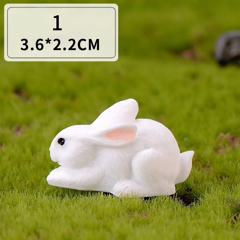 1 Pcs 12 Style Rabbit Easter Decoration Miniature Hare Animal Figurine Resin Craft Mini Bunny Garden Ornament DIY Accessories - Image 12