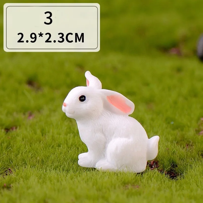 1 Pcs 12 Style Rabbit Easter Decoration Miniature Hare Animal Figurine Resin Craft Mini Bunny Garden Ornament DIY Accessories - Image 9