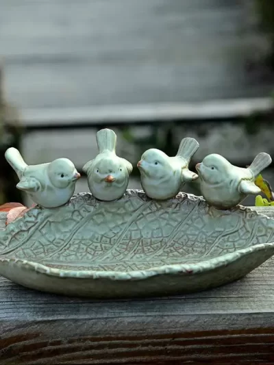 New Ceramic birth baths Garden decor birth feeder ceramic Aquarium retro finish Bird feeder