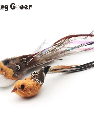 2PCS Fake Bird Accessories oF Funny Cat Stick Feather Cat Toy Cat Teaser Stick DIY Pet Toy