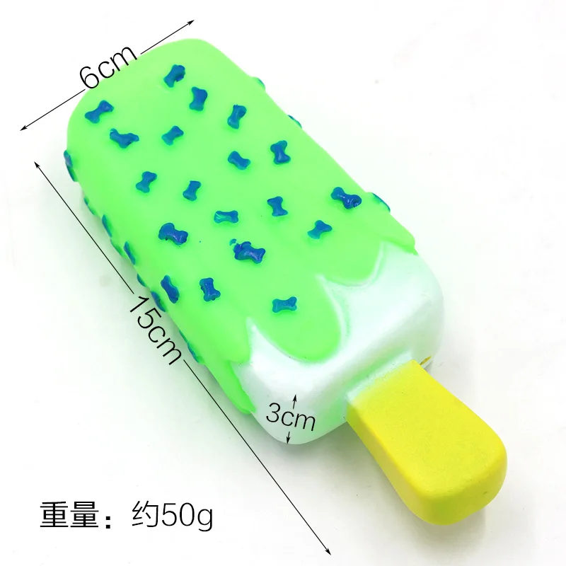 1pc Pet Dog Toy Chew Squeaky Rubber Pink Popsicle Shaped Toys for Cat Puppy Baby Dogs Ice Cream Bite Molar Toy Funny Interactive - Image 2