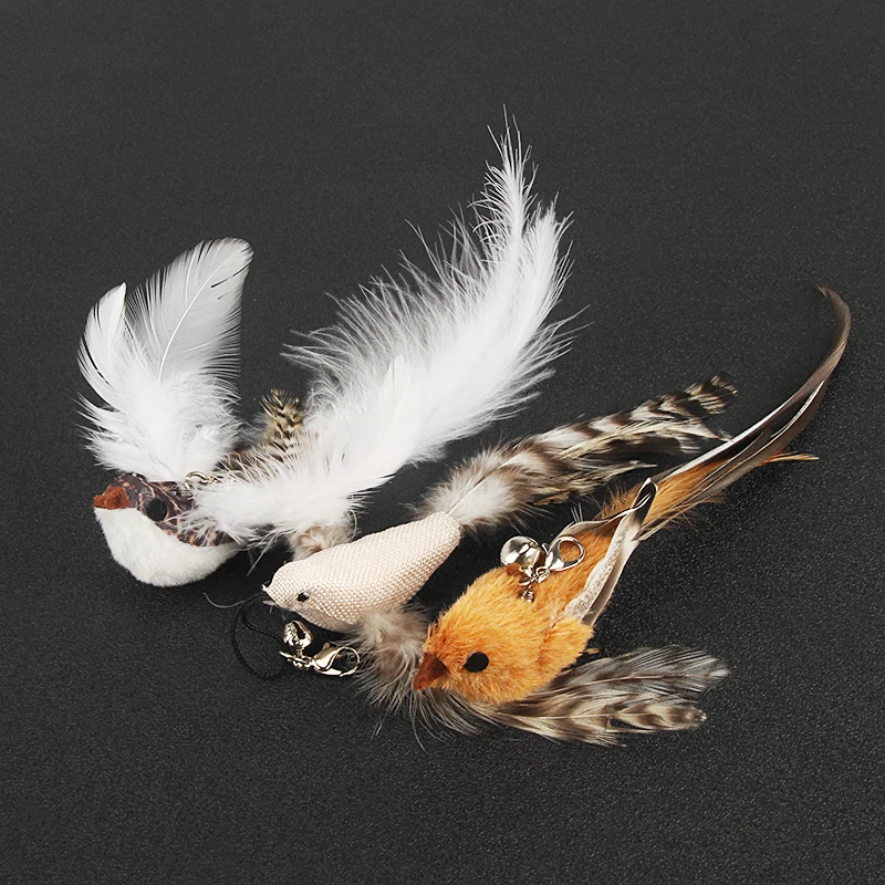 2PCS Fake Bird Accessories oF Funny Cat Stick Feather Cat Toy Cat Teaser Stick DIY Pet Toy - Image 6