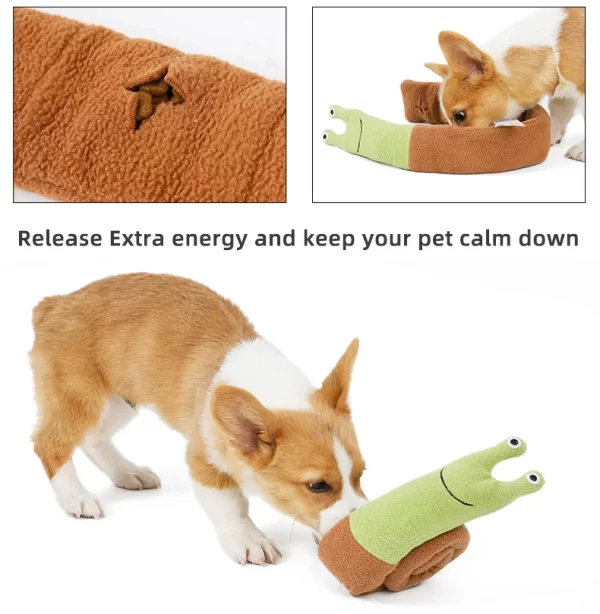 Dog Squeak Toys Pet Sniffing Plush Snails Toys Tibetan Food Molar Puzzle Dog Toys Interactive Dog Puzzle Toy Feeder Pet Supply - Image 9