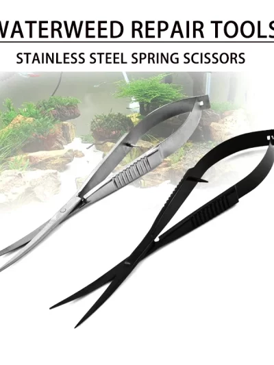 High-quality aquarium spring scissors, stainless steel spring scissors, used to beautify and trim aquatic fish tank supplies