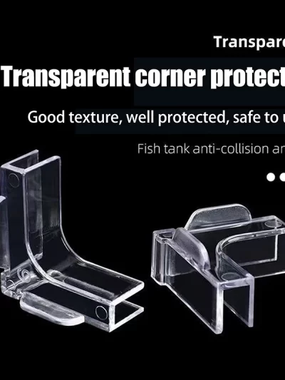 4Pcs Acrylic Transparent Anti-collision Fish Tank Corner Protector Adhesive Free Protective Cover Aquarium Accessories