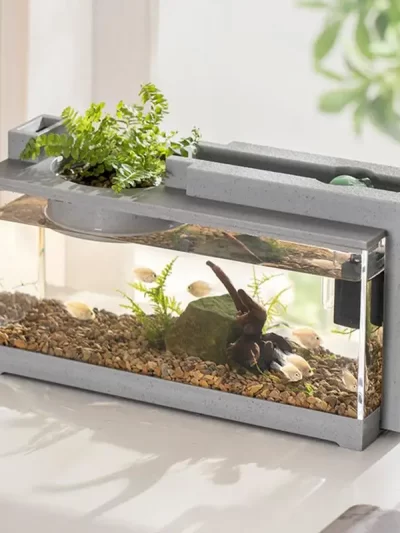 Creative Small Aquarium Fish Tank Kit Built-in Oxygen Bar USB Mute Filter Multi-functional Office Desktop Home Ornaments