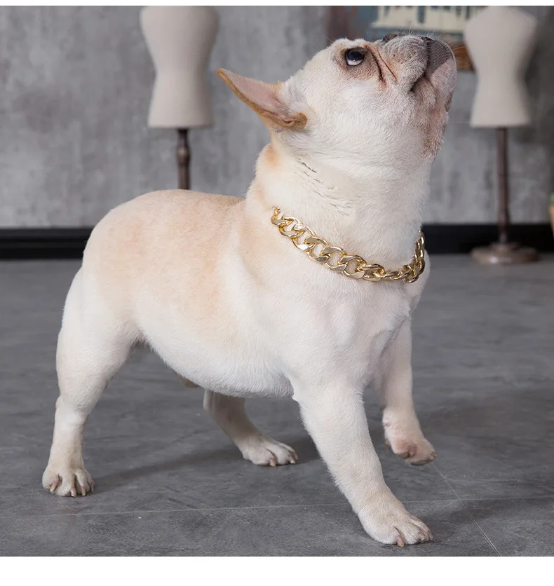 Dog Chain Collar for Small Medium Dogs Pitbull Beagle Bulldog Necklace Silvery/Golden Plated Fashion Pet Jewelry Accessories - Image 5