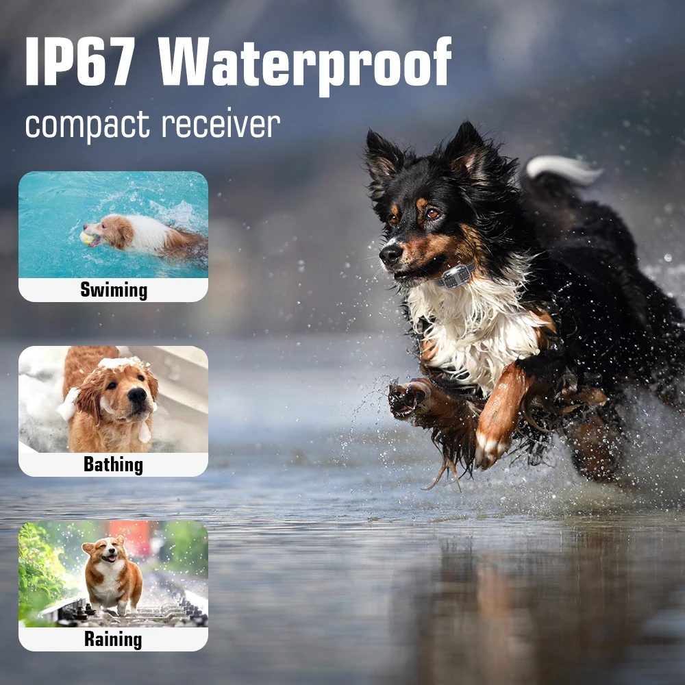 Dog Collar for 3 Dogs, Waterproof Rechargeable Dog Training Collar with Remote for Small, Medium and Large Dogs,IP67 Wat - Image 6