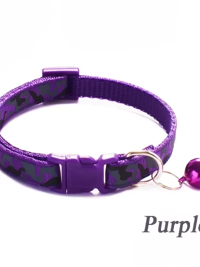 Pet Collar Cartoon Colorful Collars with Bell Camouflage Pattern Dog Cat Accessories Adjustable Collar Necklace Pet Supplies