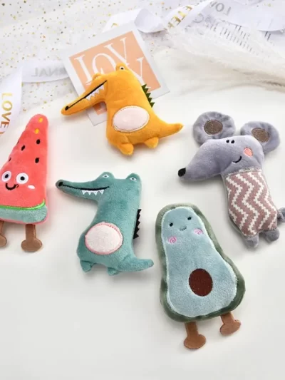 Funny Pet Toys Cartoon Cute Bite Resistant Plush Toy Pet Chew Toy For Cats Dogs Pet Interactive Supplies Pet Partner with holes