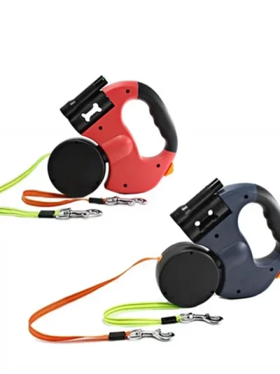 LED Automatic Retractable Traction Rope with Two-Headed and Plastic Bag Box Dog Leash Dog Chain Pet Supplies Dog Accessories