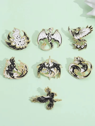 Dragon Birds Animals Enamel Pin Lapel Metal Gifts Backpack Hat Friends Brooch Badge Jewelry Accessories Wholesale