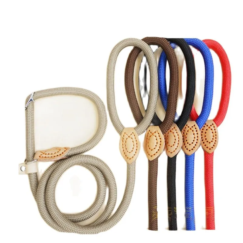 Dog Leash Slip Rope Lead Leash Heavy Duty Braided Rope Adjustable Training Leashes Nylon Pet Lead 8/14mm,For Large/small Dogs - Image 3