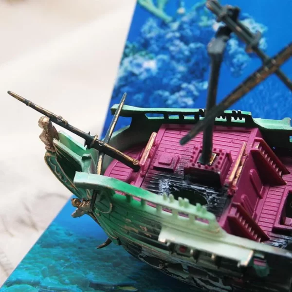 Bubbling Aquarium Decoration Sunken Ship Ornament Decor for Fish Tanks - Image 7