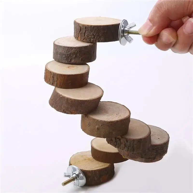 Hamster Wooden Ladder Toy For Cage 6/10 Steps Wood Climbing Blocks Chew Pig Rat Hedgehog Small Pet Accessories - Image 3