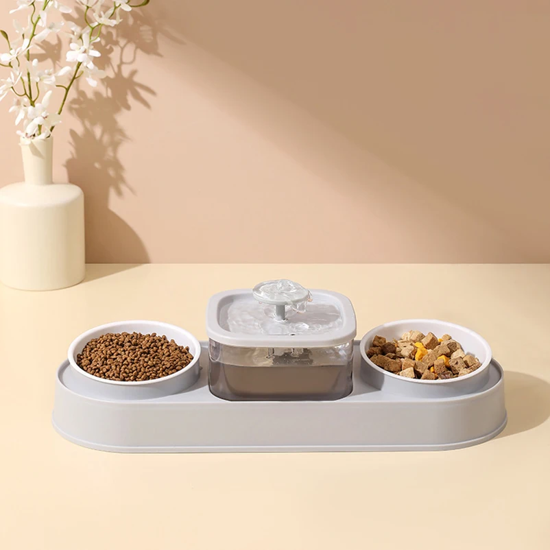 Cat Food Bowl Pet Automatic Feeder Water Dispenser Dog Cat Food Container Drinking Dish Anti Slip Double Bowl - Image 4