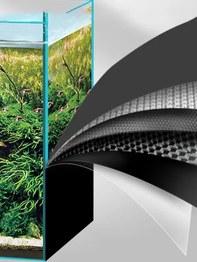 Fish Tank Background Sticker Black Static Cling Film Adhesive-Backed Film Wallpaper Aquarium Background Decoration 30/40/50cm*1M