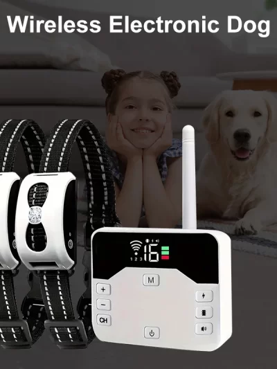 Pets Wireless Electronic Fence Ip65 Waterproof Wear Resistant Rechargeable Remote Control Electronic Fence Pet Training Collar