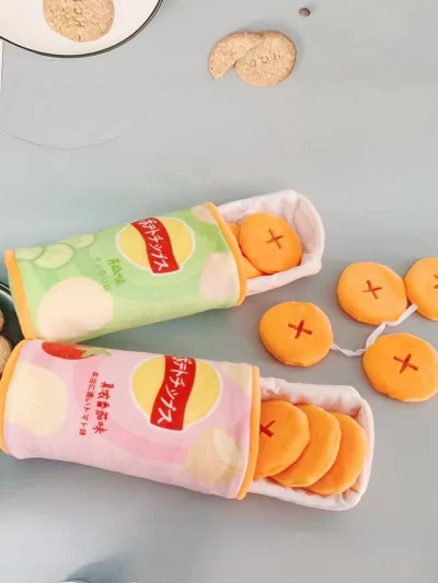 Pet Potato Chip Food Toys Cat and Dog Toys Pet Sniffing Snacks Plush Potato Chips Bite Resistant and Grinding Pet Products Puppy