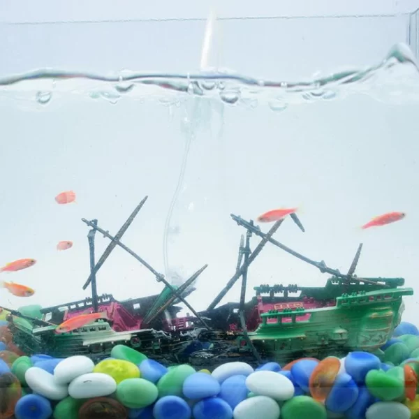 Bubbling Aquarium Decoration Sunken Ship Ornament Decor for Fish Tanks - Image 10