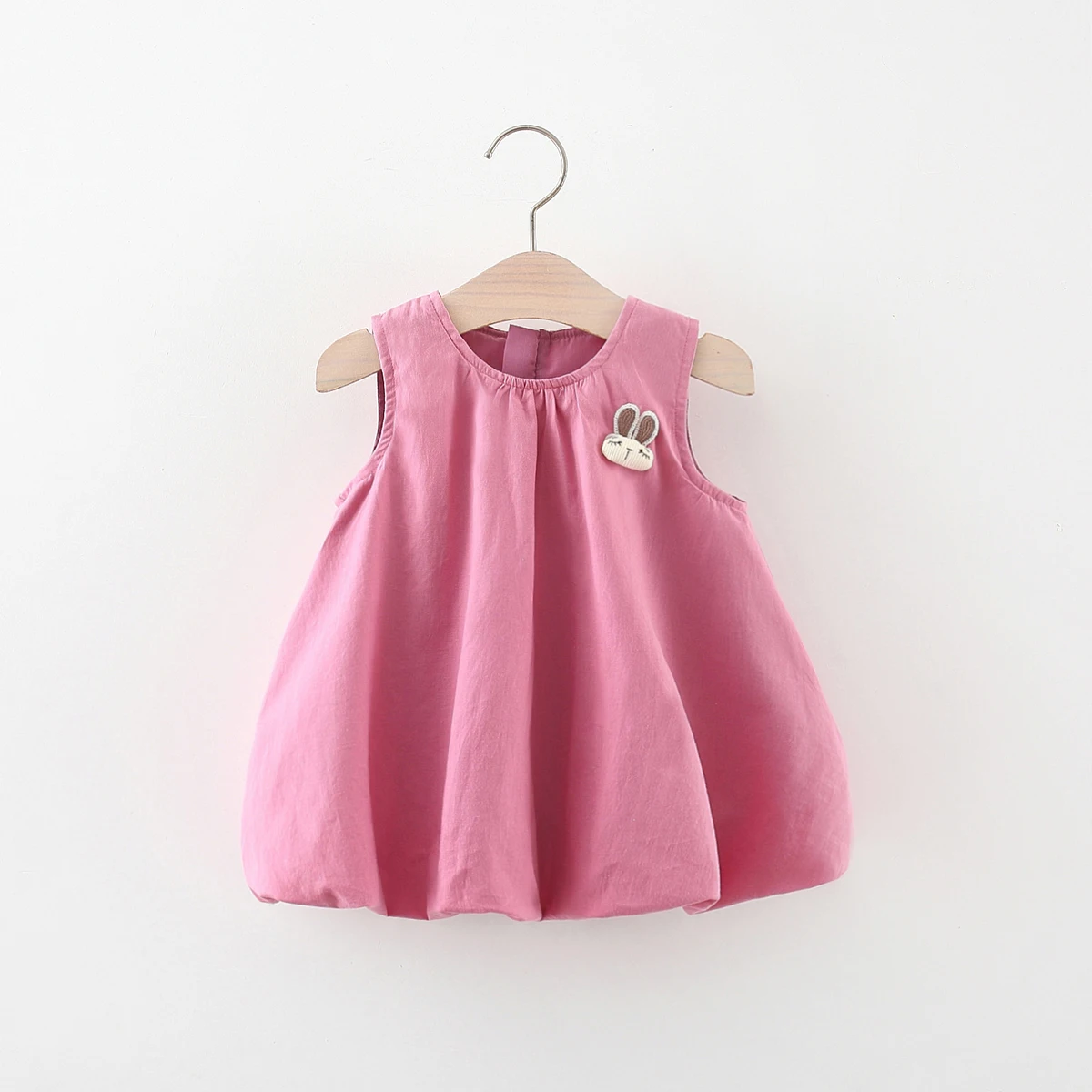 Baby Girl Summer New Dress Sweet Sleeveless Round Neck Chest Little Rabbit Accessories Back Long Ears Princess Dress - Image 2