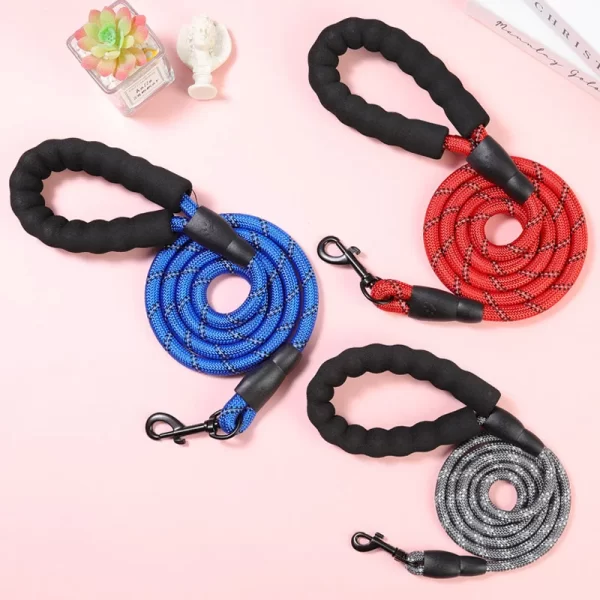 Strong Pet Leash Reflective Large Small Dog With Comfortable Padded Handle Double Heavy  Traction Rope Enhance Safety And Contr - Image 2
