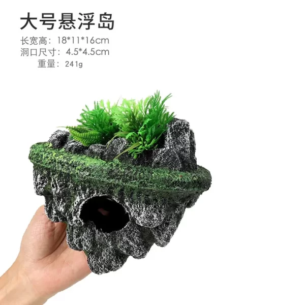 Suspended Island Fish Tank Decorative Creative Floating Stone Simulation Plants Caverns Crafts Ornaments Aquarium Accessories - Image 8