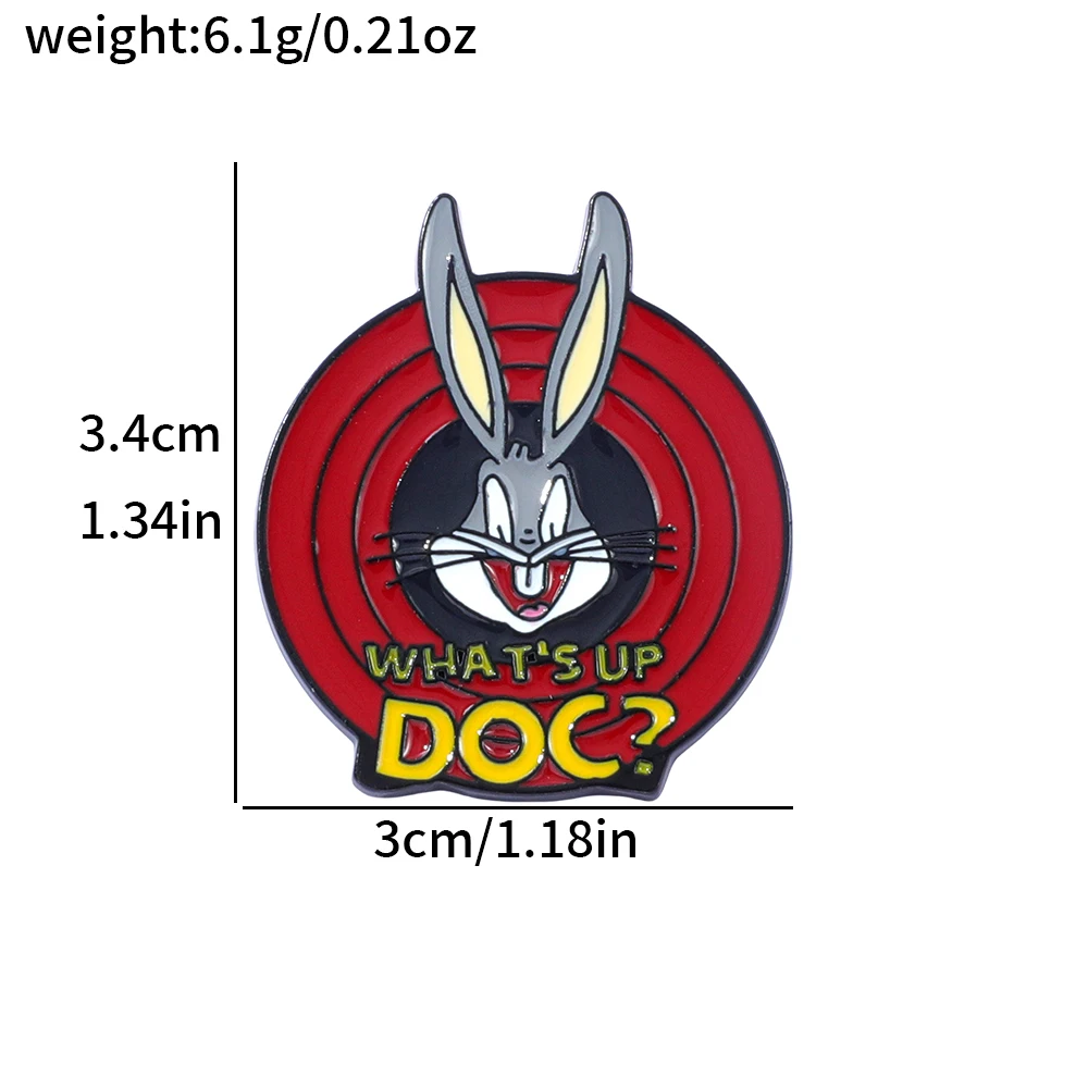 3 Pcs Anime Brooch Rabbit Animal Cartoon Individuality Enamel Pin Backpack Clothing Jewelry Metal Badge Accessories Gift - Image 2