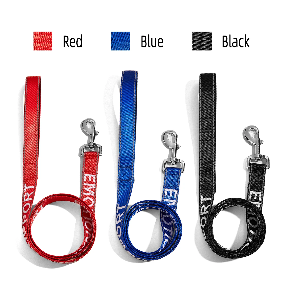 Small Pet Dogs and Cat Leashes Solid color Service Dog & Emotional Support Jacquard Leash Reflection Strong Pet Walking Training - Image 2