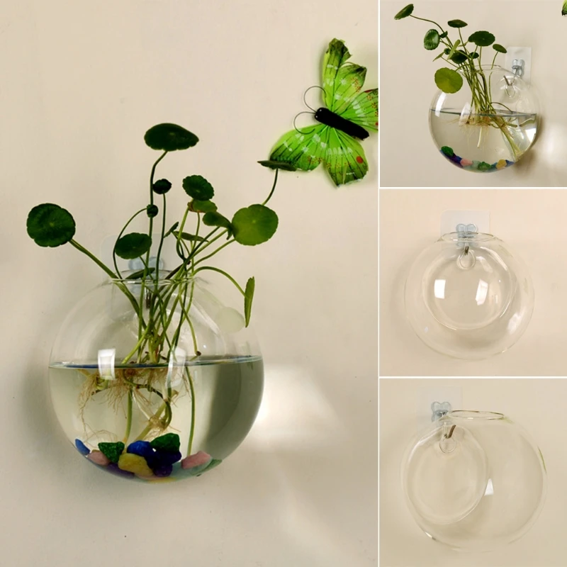Glass Vase Wall Hanging Hydroponic Terrarium Fish Tanks Potted Plant Flower pot R7UB - Image 9