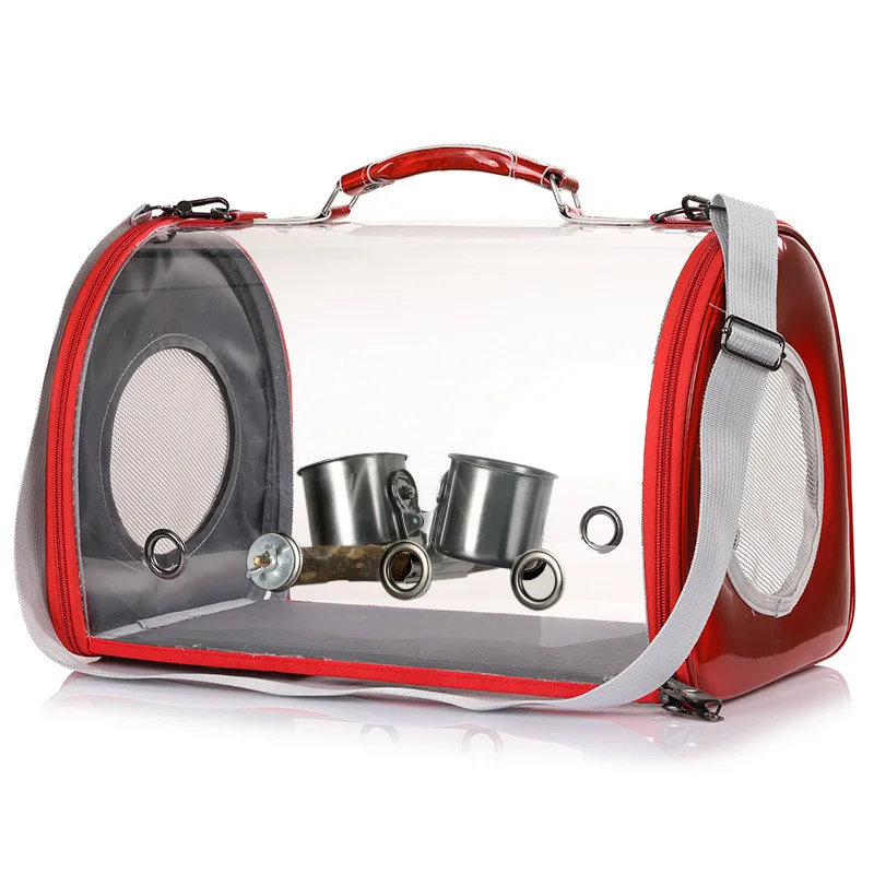 Portable Clear Bird Parrot Transport Cage Breathable Bird Carrier Travel Bag Small Pet Rabbit Guinea Pig Chinchilla Outdoor Bag - Image 9