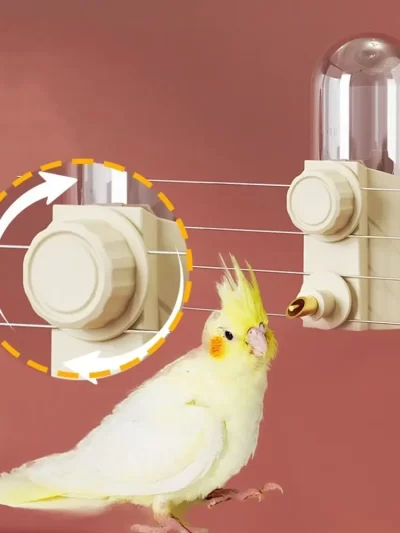 250ml Birds Water Feeder Hangable Silent Birds Water Dispenser Large Capacity Automatic Refill Pet Birds Water Bottle