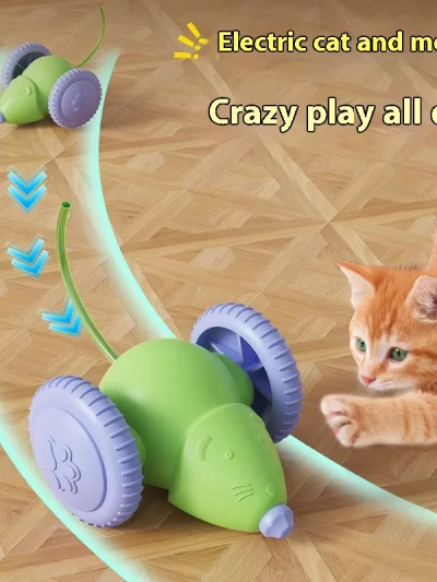 Electric Mouse Car Pet toys Interactive Cat Toy Rechargeable Automatic Teaser with Intelligent Obstacle Avoidance Pet Products
